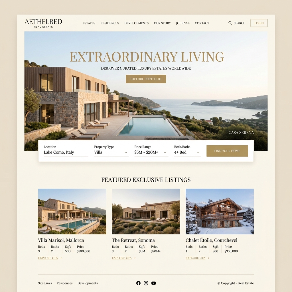 Aethelred Real Estate Mockup Preview